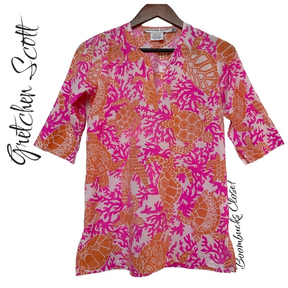 Gretchen Scott Designs Turtle Print Tunic Dress 10 / 12 summer dress - Picture 4 of 12